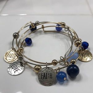 Stackable adjustable bangle bracelet set